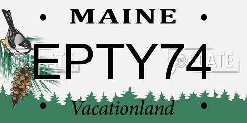 EPTY74 Maine License Plate