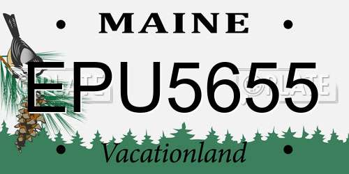EPU5655 Maine License Plate