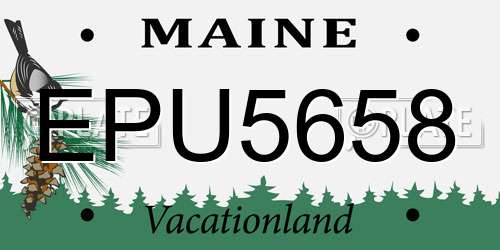 EPU5658 Maine License Plate