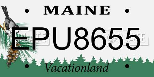 EPU8655 Maine License Plate