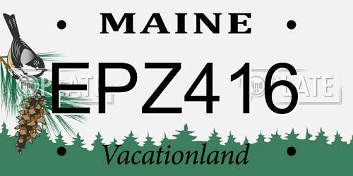 EPZ416 Maine License Plate