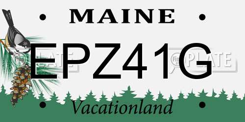 EPZ41G Maine License Plate