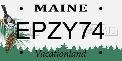 EPZY74 Maine License Plate