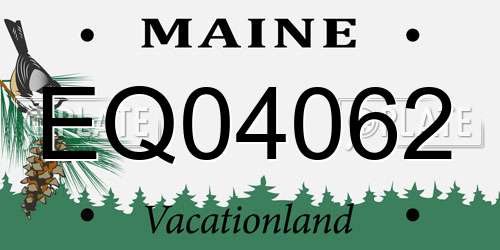 EQ04062 Maine License Plate