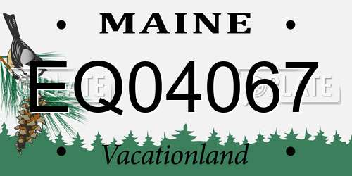 EQ04067 Maine License Plate