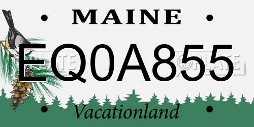 EQ0A855 Maine License Plate