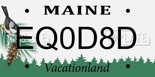 EQ0D8D Maine License Plate