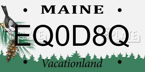 EQ0D8Q Maine License Plate