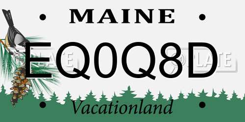 EQ0Q8D Maine License Plate