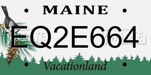 EQ2E664 Maine License Plate