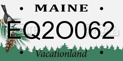 EQ2O062 Maine License Plate