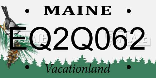 EQ2Q062 Maine License Plate