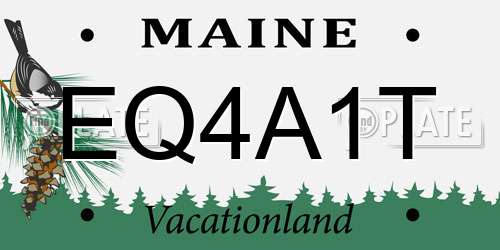 EQ4A1T Maine License Plate