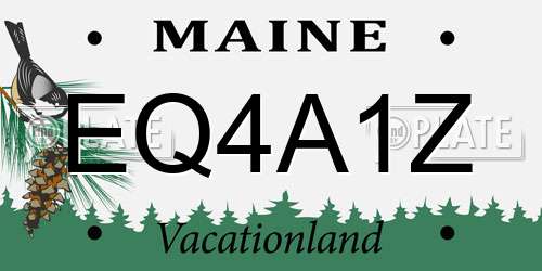 EQ4A1Z Maine License Plate