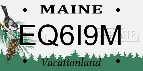 EQ6I9M Maine License Plate