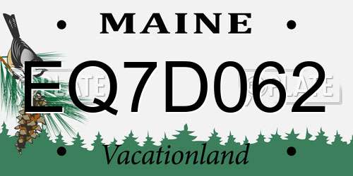 EQ7D062 Maine License Plate