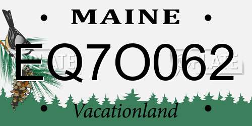 EQ7O062 Maine License Plate