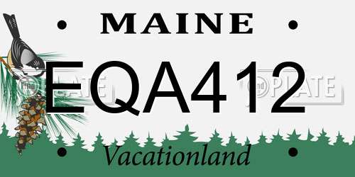 EQA412 Maine License Plate