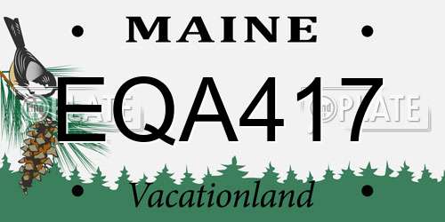 EQA417 Maine License Plate