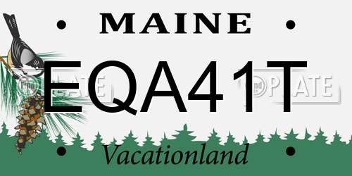 EQA41T Maine License Plate