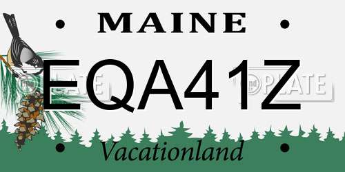 EQA41Z Maine License Plate