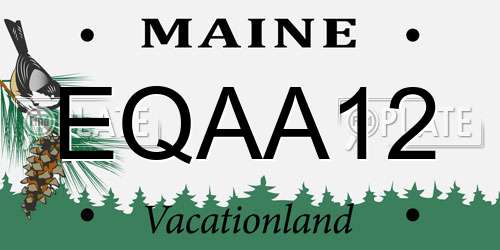 EQAA12 Maine License Plate