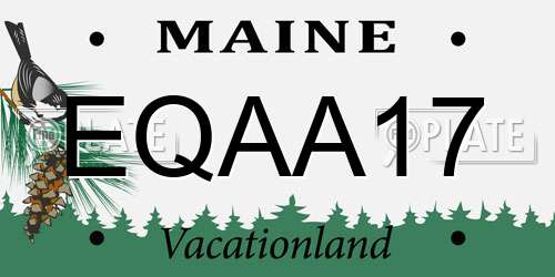 EQAA17 Maine License Plate