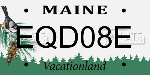 EQD08E Maine License Plate