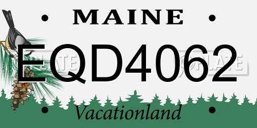 EQD4062 Maine License Plate