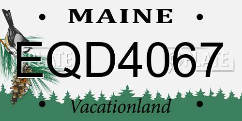 EQD4067 Maine License Plate