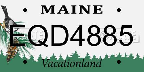EQD4885 Maine License Plate