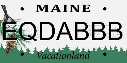 EQDABBB Maine License Plate