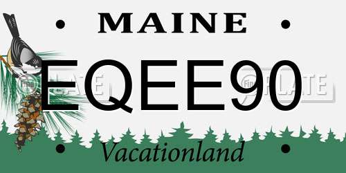 EQEE90 Maine License Plate