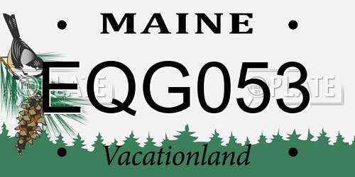 EQG053 Maine License Plate