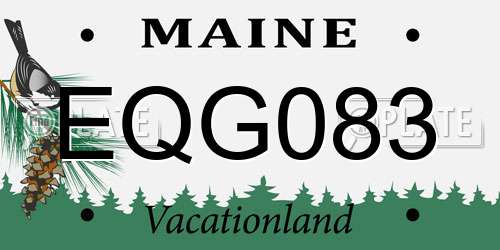 EQG083 Maine License Plate