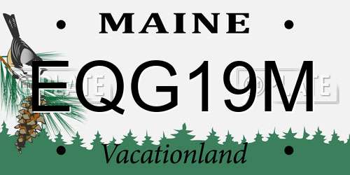 EQG19M Maine License Plate