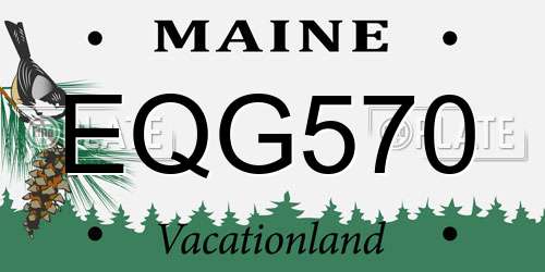 EQG570 Maine License Plate