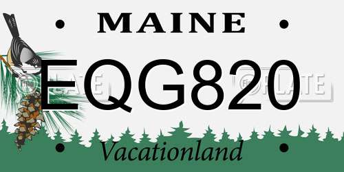 EQG820 Maine License Plate