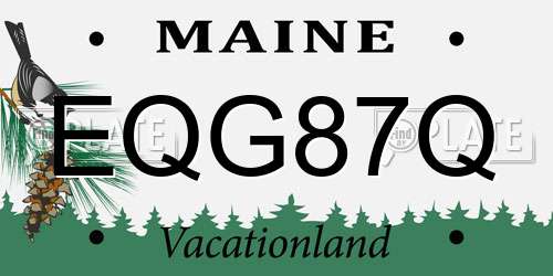 EQG87Q Maine License Plate