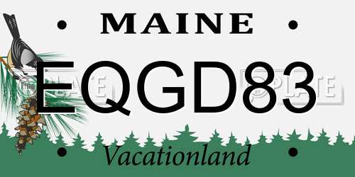 EQGD83 Maine License Plate