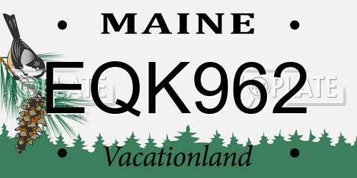 EQK962 Maine License Plate