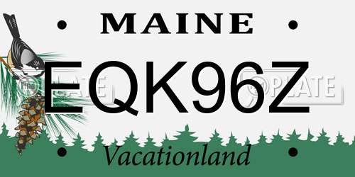 EQK96Z Maine License Plate