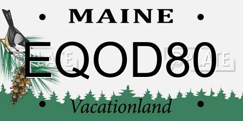 EQOD80 Maine License Plate