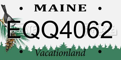 EQQ4062 Maine License Plate
