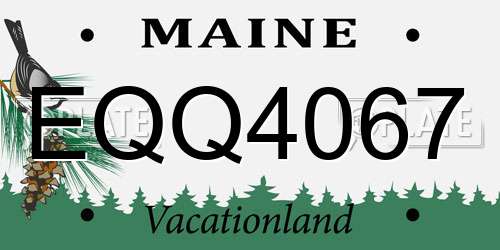 EQQ4067 Maine License Plate