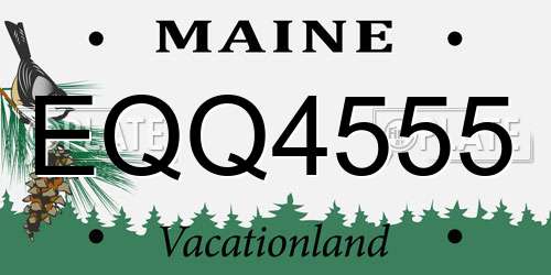 EQQ4555 Maine License Plate