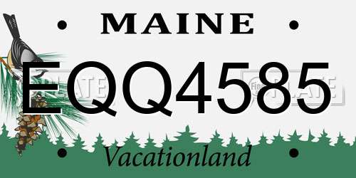 EQQ4585 Maine License Plate
