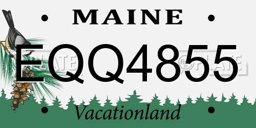 EQQ4855 Maine License Plate
