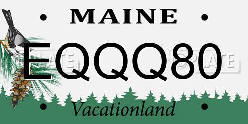 EQQQ80 Maine License Plate