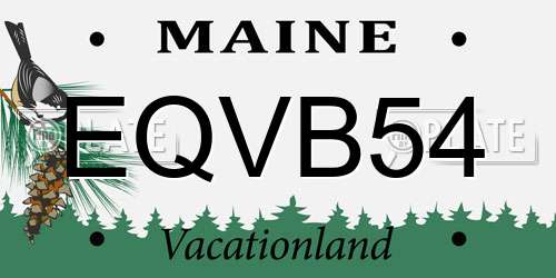 EQVB54 Maine License Plate